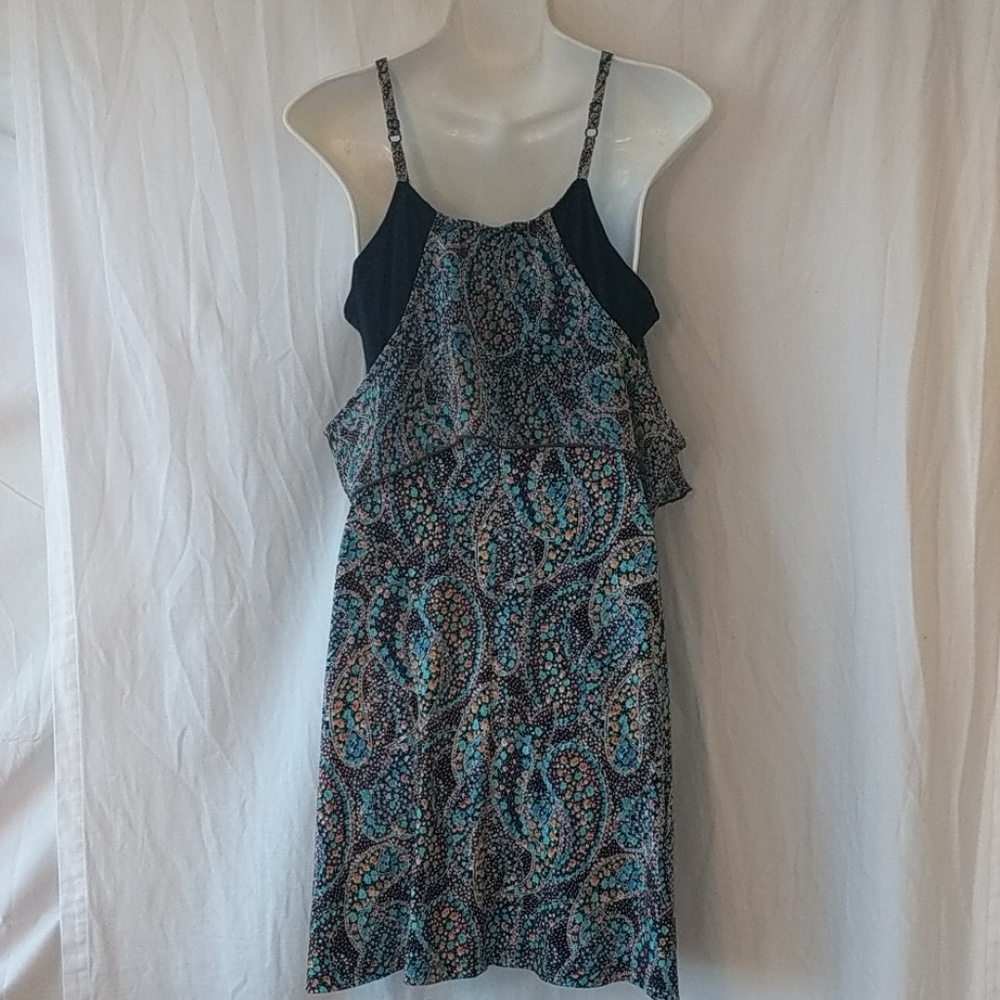 Chocolate floral with drop sleeves dress sz S - Picture 4 of 8